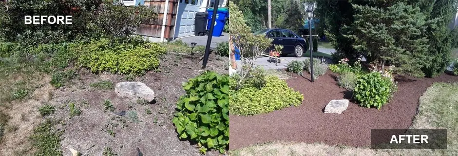Before and after photo 2 of a yard by Hilltop Lawn Care LLC