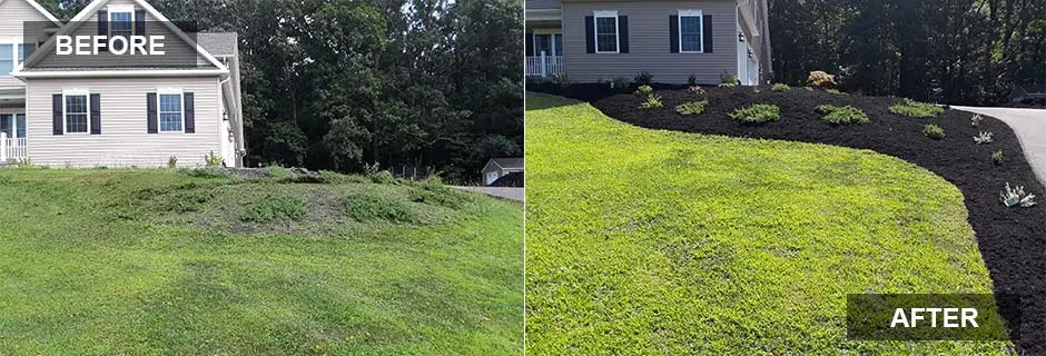 Before and after photo 6 of a yard by Hilltop Lawn Care LLC